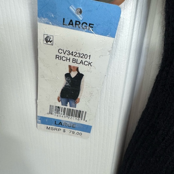 Vince Camuto NWT Women's Knit Oversized Vest Rich Black Size Large‎ - Picture 5 of 7